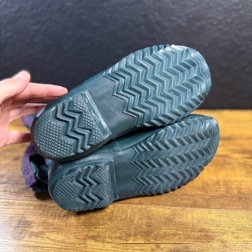 Sorel Free Spirit Teal Purple Nylon Rubber Winter Snow Boots Women Size 9 - Picture 5 of 7